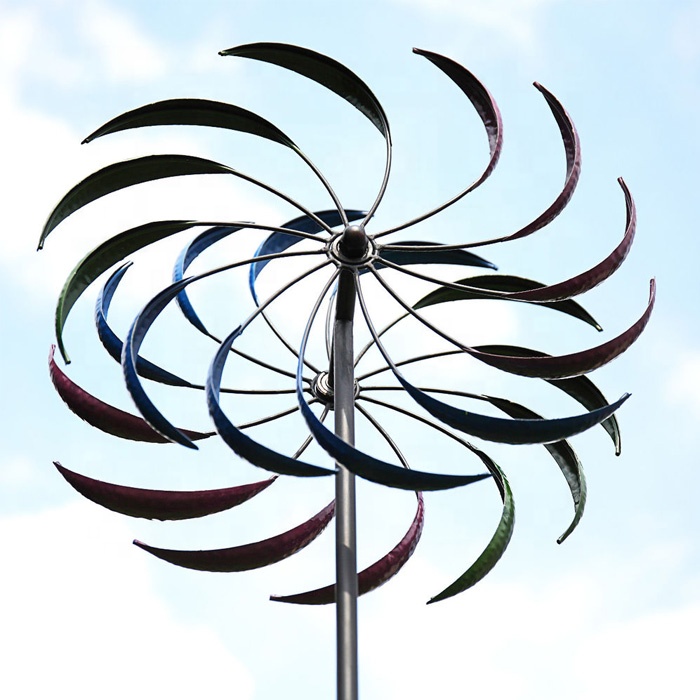 Outdoor Stainless Steel Rainbow Kinetic Wind Spinner Sculpture - Kinetic Wind Art Garden Spinner